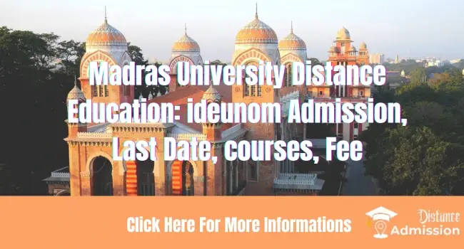 Madras University Distance Education Admission